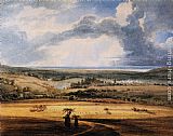 Thomas Girtin Famous Paintings - Alnwick Castle from Brizlee, Northumberland